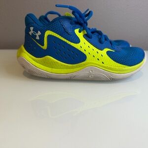 Under Armour Kids Blue and Yellow Athletic Shoes